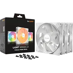 Комплект вентиляторів Be quiet! LIGHT WINGS LX 140mm PWM white 3 шт (BL128) - мініатюра 4