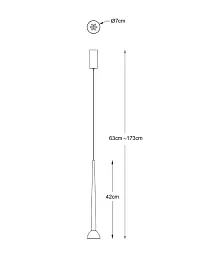Підвісний світильник люстра Zuma Line 5905316668386 Boston LED 1x1.5W 3000K 550Lm IP20 чорний - мініатюра 2