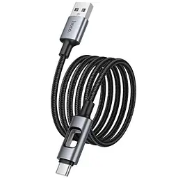 Дата кабель Hoco U144 New USB to Type-C 3A (1.2m) Black - мініатюра 5