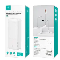 Підставка-тримач настільний USAMS US-ZB265 Multi-function Rotatable Folding Storage Live Stream White - мініатюра 5