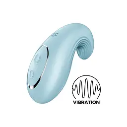 Вібратор Satisfyer Dipping Delight Light Blue, 2 мотори, гнучкий кінчик
