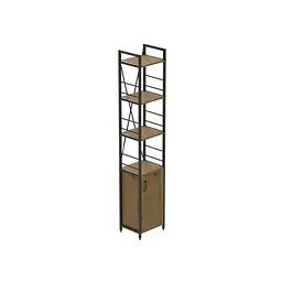 Етажерка 4/34 Ferrum-decor Серії Конект з тумбою 179x34x28 Чорний ДСП Артизан (FRD-104468)