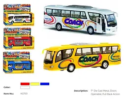 Металевий інерційний автобус Coach 7", відкриваються двері (В асортименті) - мініатюра 2