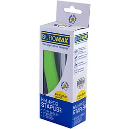 Степлер Buromax Rubber Touch пластиковий №24/6, 26/6, 20 аркушів світло-зелений (BM.4202-15) - мініатюра 3