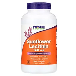 Лецитин Sunflower Lecithin 1200 mg 200 рідких капсул NOW vit0005545