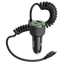 Автомобільний зарядний пристрій Hoco NZ17A USB/2 Type-C PD 50W з кабелем Type-C чорний