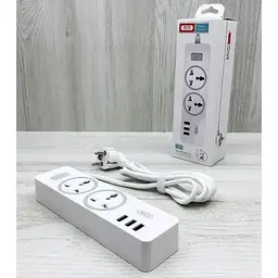 Мережевий фільтр XO WL04 подовжувач 2 розетки 3 USB 1.8 м білий - мініатюра 5