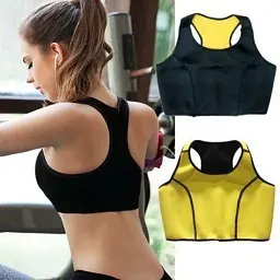 Спортивний топ для схуднення з ефектом сауни Hot shapers W-59 розмір XXL Чорно-жовтий (KG-5979) - мініатюра 4