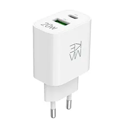 Зарядний пристрій мережевий MAKE 20W Type-C PD3.0 + USB QC4.0 White - мініатюра 4