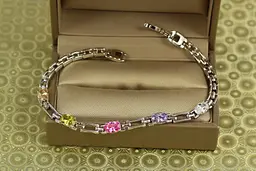 Браслет Xuping Jewelry Манхеттен з різнокольоровими 19,5 см сріблястий