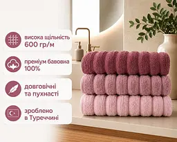 Набір турецьких махрових рушників Cestepe MicroCotton Premium 3 штуки 50x90 Ezgi 5 щільність 600 г/м2 - мініатюра 2