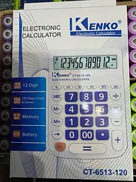 Калькулятор настільний KENKO CT-6513-120, 12-розрядний, великий дисплей, 120 кроків перевірки (Check&Correct), Auto Replay - мініатюра 2