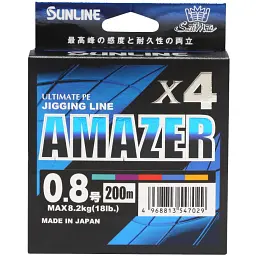 Шнур Sunline SM Amazer X4 200m (multicolor) #0.8 18lb/8.2kg