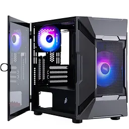 Корпус 1stPlayer D3-A-BK-1F7-14-1F7 Black без БЖ (D3-A-BK-1F7-14-1F7)