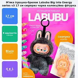 Брелок м'яка дитяча іграшка сюрприз Лабубу v3 Labubu Big into Energy series - мініатюра 3