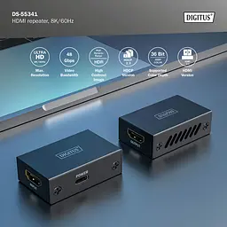 Повторювач Digitus HDMI, 8K/60 Гц (10 м 8K/60 Гц), (13 м 4K/60 Гц) - мініатюра 3