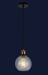 Светильник підвісний Levistella 75288-1 CL, E27, чорний метал + прозоре скло, стиль лофт - мініатюра 2