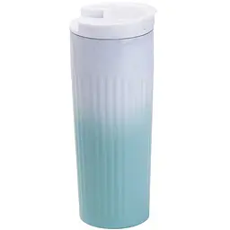 Термочашка SEYGM 500 мл з flip кришкою, бірюзовий градієнт Happy Life HP154GR - мініатюра 2