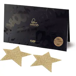 Пестіс - стикини Bijoux Indiscrets - Flash Star Gold, наклейки на соски