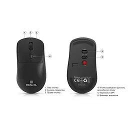 Мишка REAL-EL RM-317W Wireless Black (EL123200052) - мініатюра 2