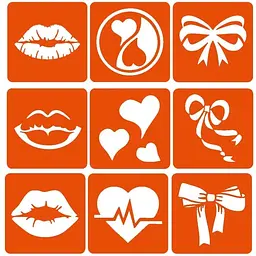 Набір хни з трафаретами для біо-тату Fresh Tattoo №10 henna-set-10, 9 трафаретів