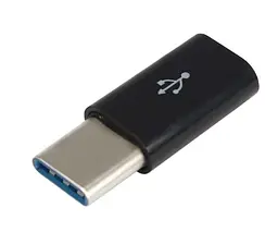 Адаптер Lapara USB 3.1 Type-C male на Micro USB female OTG для заряджання, чорний