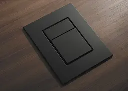 Панель змиву пластикова Koer KT-0607-05 157x198x3mm, кнопка квадратна KR5346, Чорний матовий - мініатюра 2