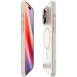 Прозорий чохол Spigen Ultra Hybrid MagSafe Frost Natural Titanium для iPhone 16 Pro Max (ACS08382) - мініатюра 3