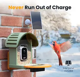 Годівниця для птахів з камерою на сонячних батареях Smart Bird Feeder Camera AI Identifies - мініатюра 4