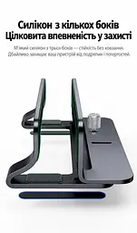 Вертикальная подставка для ноутбука UGREEN LP258 с регулировкой ширины 12–26 мм для устройств толщиной менее 26 мм с настройкой без инструментов с пазами для кабелей с силиконовой защитой от скольжения и царапин с открытой конструкцией для вентиляции чёрная (25706) - миниатюра 5