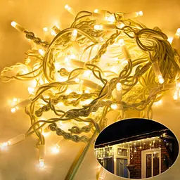 Гірлянда новорічна вулична Xmas Short Curtain-WW-1, бахрома 115 LED, тепле біле світло, 5.2×0.5 м - мініатюра 2