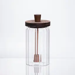 Медовниця скляна з кришкою та ложкою 850 мл Yiwu 64486-6