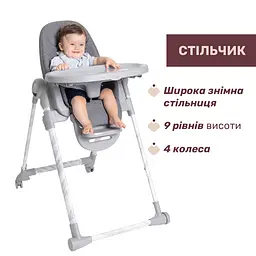Стільчик для годування Chicco Polly Armonia темно-сірий (87140.43) - мініатюра 4