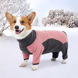 Флісовий комбінезон для собак Wan Talk Dog Clothes Cold Proof, Pink Grey, L