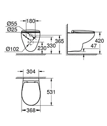 Комплект інсталяція + унітаз Grohe Solido Perfect з кришкою Soft-Close 39418000, Білий - мініатюра 4