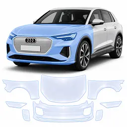 Антигравійна захисна бронеплівка за лекалами для Audi Q4 e-tron F4 2021- передня частина авто (капот бампер крила))