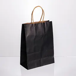 Подарунковий пакет Yiwu 42x14x40 см крафтовий 12 штук в упаковці чорний HP-10359-4B