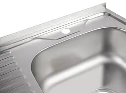 Кухонна мийка Brinex 6060-R 0.6 мм, накладна BRIN6060RSAT06 - мініатюра 5