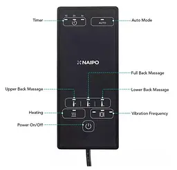Масажна накидка на крісло NAIPO Neck & Back Massager з підігрівом, вібрацією та функцією масажу Шиатцу; модель - MGBK-2606H - мініатюра 3
