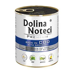 Вологий корм для собак Dolina Noteci Premium з тріскою та броколі банка 800 г