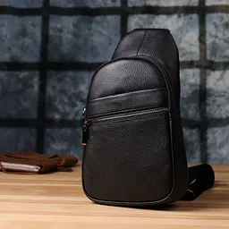 Чоловіча сумка через плече з натуральної шкіри Vintage 23018 чорна - мініатюра 9