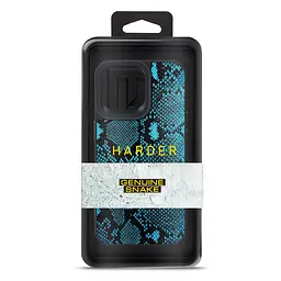 Кожаный чехол для Apple iPhone 14 Pro Max, Harder Genuine Snake, синий, термополиуретан ТПУ + экокожа с имитацией змеиной кожи, панель, защита корпуса, противоударный, микрофибра, рамка вокруг камеры, защита всего корпуса, (ARM76790) - мініатюра 3