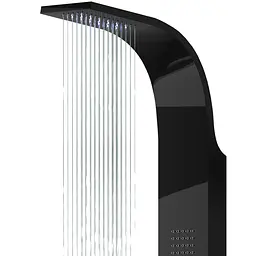 Душова панель Corsan Samsara black LED з виливом S003MBLLEDW, Чорний матовий - мініатюра 2