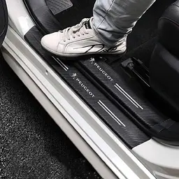 Захисна плівка накладка на пороги для Peugeot Чорний Карбон 4 шт - мініатюра 5