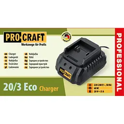 Зарядний пристрій Procraft Charger20/3 Eco 20 В, 3 А, для акумуляторів Procraft 20V - мініатюра 2