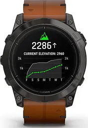 Смарт-годинник Garmin Epix Pro [Gen 2] Sapphire Edition 51mm Carbon Grey DLC Titanium with Chestnut Leather Band [010-02804-30/31] [86528] - мініатюра 4