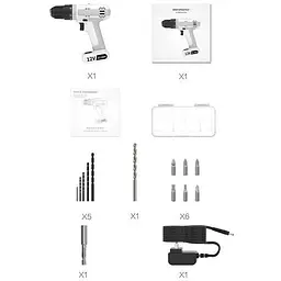Дриль-шуруповерт MarsWorker 12V 1.5Ah White [MSID1202-02] [52854] - мініатюра 6
