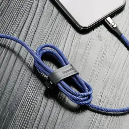 Кабель Baseus C-shaped Light Intelligent power-off Cable Lightning – USB 2.4A 1m CALCD-03 Blue - мініатюра 5