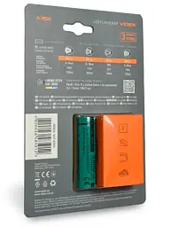 Ліхтар ручний Videx A352, Black, 600 Лм, 5000K, до 140 м, 4 режими роботи, лінзи із загартованого скла, світлодіод Luminus SST20 (10 Вт), акумулятор (Li-ion 18650 2200mAh), Type-C, IP66 (VLF-A352) - мініатюра 2
