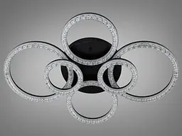 Стельова LED-люстра Diasha MX4770/2+2BK 135W, 6 кілець, 3 кольори світла, 60×82 см, настінний вимикач - мініатюра 5